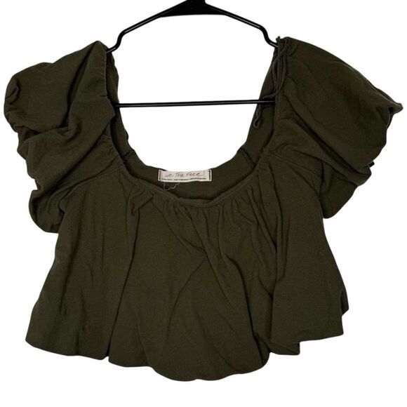 |EUC| WE THE FREE Off Shoulder Ruffle Crop Top - Picture 1 of 7